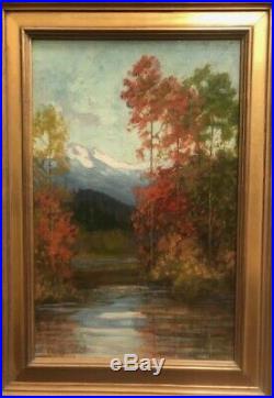 Original Dave Stirling Oil on Board Painting Rose Aspens Nice Condition