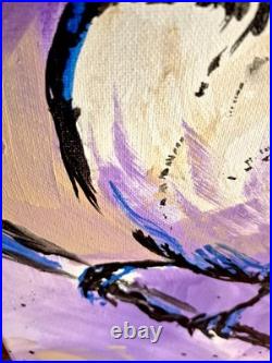 Original Dreamy 11x14 Tufted Titmouse Abstract Signed Canvas Bird Wall Decor 224