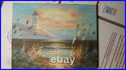 Original Duggan Sun Blazed Lighthouse Scene, 10''x 8'' On Canvas
