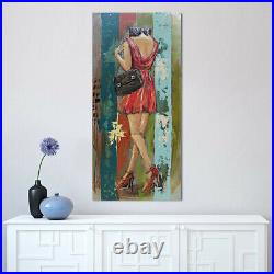 Original Fashion Painting by European Finery Figurative Art on Metal Canvas