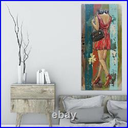 Original Fashion Painting by European Finery Figurative Art on Metal Canvas