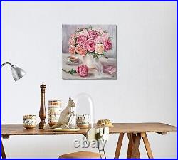 Original Flowers Painting Ukrainian Artist Still Life Wall Hangings Art Pink