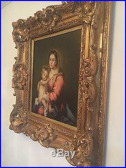 Original Framed Oil Painting on Canvas Madonna and Child Signed est c. 1890's