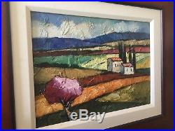 Original Framed and Matted Slava Brodinsky The Flowery Tree Oil On Canvas