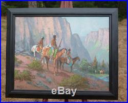 Original Fred Oldfield Western Artist Painting Oil on Canvas 1968