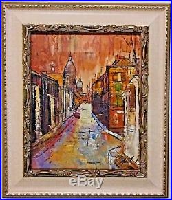 Original French Impressionist-Montmartre, Paris-Signed Oil On Canvas Framed