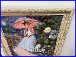 Original Garden Stroll Acrylic/Oil painting On Canvas Artist signed 28x24