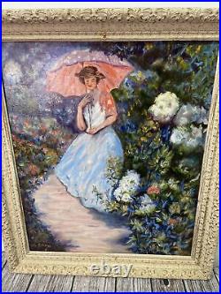 Original Garden Stroll Acrylic/Oil painting On Canvas Artist signed 28x24