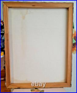 Original Green Painting Of Horse Acrylic On Canvas 16x20 Outsider Art. Horizon