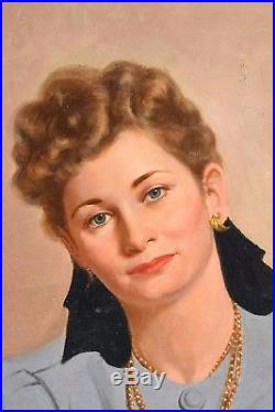 Original HARRY WORTHMAN Work, Portrait of a Seated Female, Oil on Canvas, 1943