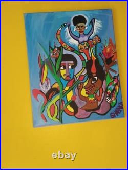 Original Handmade Acrylic Painting On Canvas Abstract