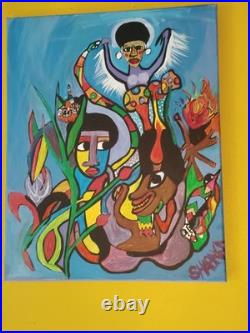 Original Handmade Acrylic Painting On Canvas Abstract