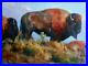 Original-Indian-Western-Art-Buffalo-Bison-Oil-Painting-on-CanvasSigned-30-X-40-01-skth
