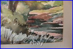 Original Indiana Artist Lilian Fendig watercolor painting landscape
