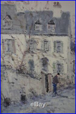 Original JEAN PIERRE DUBORD Oil on Canvas Painting RUE DE BANLIEUE French Street