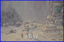 Original Johann Berthelsen City Scene Signed Oil On Canvas Painting #3/4