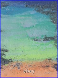 Original Kayla Braden Abstract Cotton Candy Acrylic Glitter Painting on Canvas