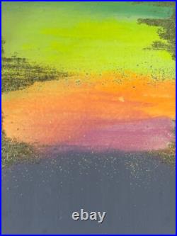 Original Kayla Braden Abstract Cotton Candy Acrylic Glitter Painting on Canvas