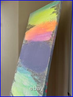 Original Kayla Braden Abstract Cotton Candy Acrylic Glitter Painting on Canvas