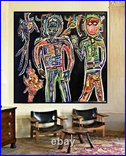 Original LARGE WALL ART ABSTRACT PAINTING Vice Admiral Hadron 6'x6' SIGNED