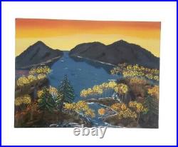 Original Landscape Colorfull Acrylic On Canvas Painting Signed