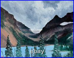 Original Landscape Oil Painting On Canvas Strong Mountain Reflection 8x10