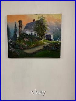 Original Landscape Oil Painting Signed R. Murray Days Gone By Rustic Cabin Original Landscape Oil Painting Signed R. Murray Days Gone By Rustic Cabin