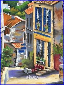 Original Landscape Oil Painting on Canvas Hand Painted City Art 16 by 20 Inches