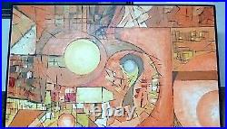 Original Large Abstract Oil Painting 42x42 Signed Shankweiler 1975 Impasto