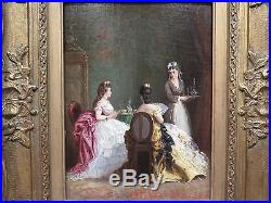 Original Leon Emile L. Caille Signed Oil on Canvas Antique Art French Painting