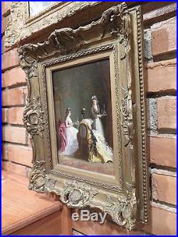 Original Leon Emile L. Caille Signed Oil on Canvas Antique Art French Painting