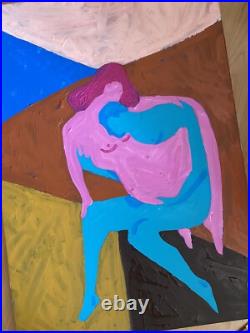 Original Love Couple Painting Romantic Artwork Modern Lovers Art On Canvas Oil