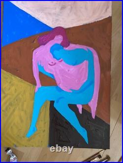 Original Love Couple Painting Romantic Artwork Modern Lovers Art On Canvas Oil