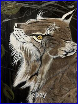 Original Lynx Portrait Painting On Canvas