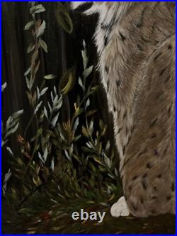Original Lynx Portrait Painting On Canvas