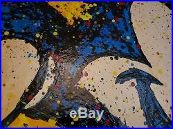 Original Mickey Mouse disney art painting on large gallery canvas