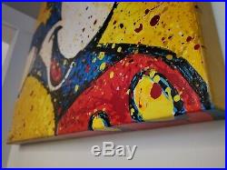 Original Mickey Mouse disney art painting on large gallery canvas