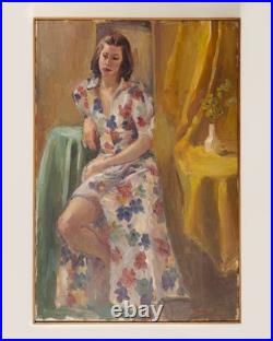 Original Mid-Century Impressionist Portrait Oil Painting, Signed Wendy Walworth