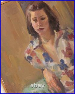 Original Mid-Century Impressionist Portrait Oil Painting, Signed Wendy Walworth