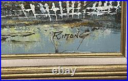 Original Mid-Century Oil On Canvas Signed Rinong, Streets of Paris, Framed 41x29