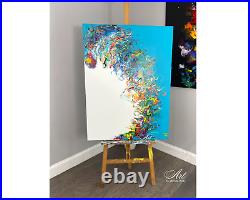 Original Modern Fine Art Acrylic on Canvas Abstract Wall Art with COA 30x40