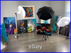 Original Modern Fine Art Acrylic on Canvas Abstract Wall Art with COA 30x40