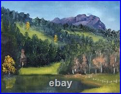 Original Mountain Oil Painting On Canvas Autumn Fall Landscape 8x10 From Artist