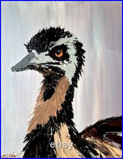 Original Neutral 11x14 Abstract Animal Painting Signed Acrylic Canvas Decor A111