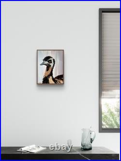 Original Neutral 11x14 Abstract Animal Painting Signed Acrylic Canvas Decor A111