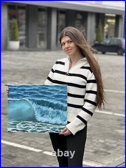 Original OIL Painting Seascape, Ocean wave, Sea Art on canvas Wall art 1620 inc