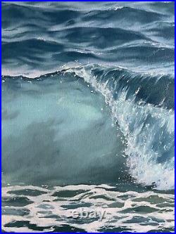 Original OIL Painting Seascape, Ocean wave, Sea Art on canvas Wall art 1620 inc