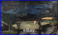 Original Oil Abstract Mid-Century Modern Painting On Canvas Signed by Artist