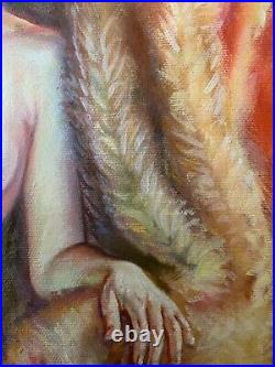 Original Oil Canvas Nude Female Painting Art By Artist