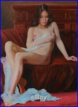 Original Oil Canvas Nude Female Painting Art By Artist Igorgrey